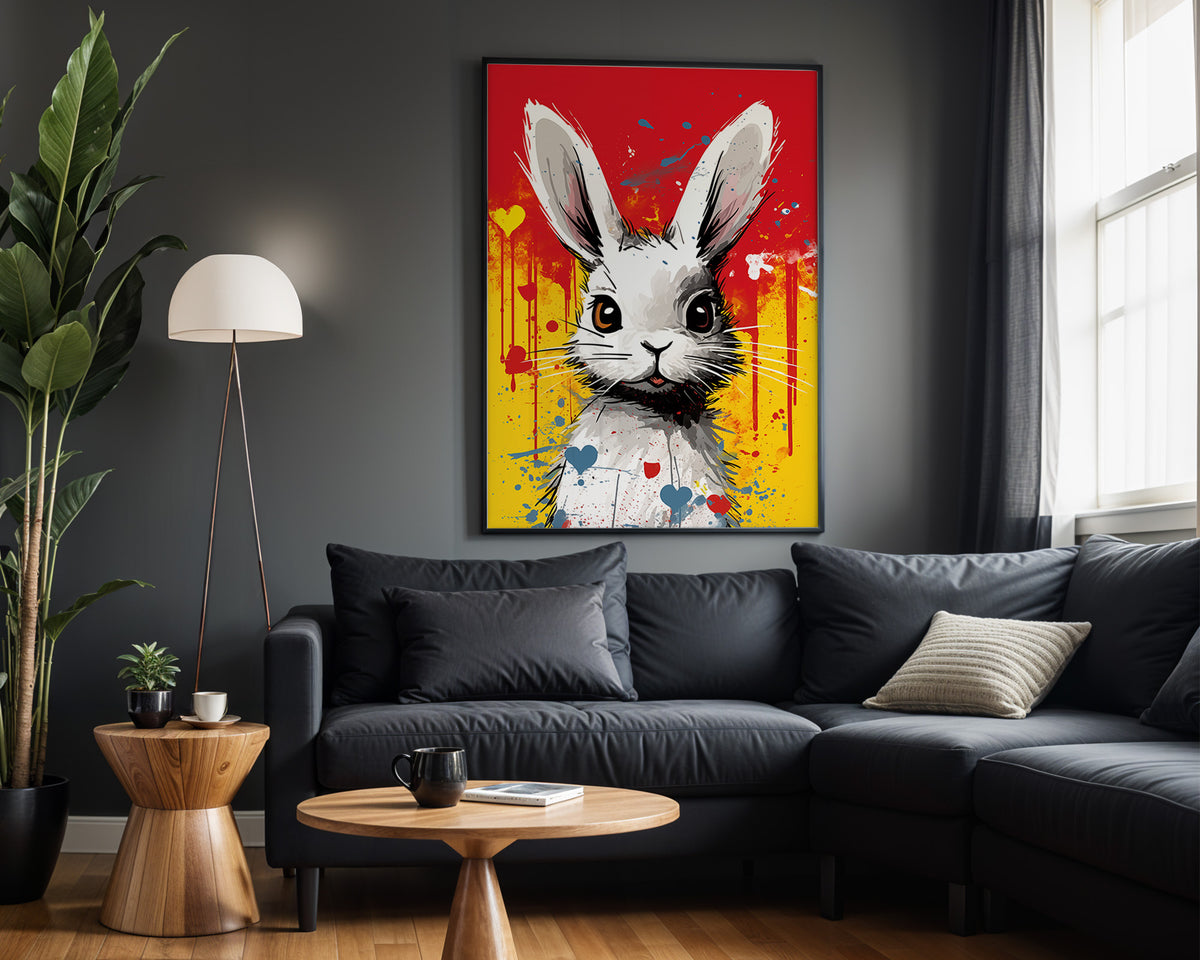 Pop Art Bunny kids nursery wall art – alternate room view