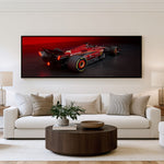 Precision Panoramic Formula 1 Wall Art shown in a living room