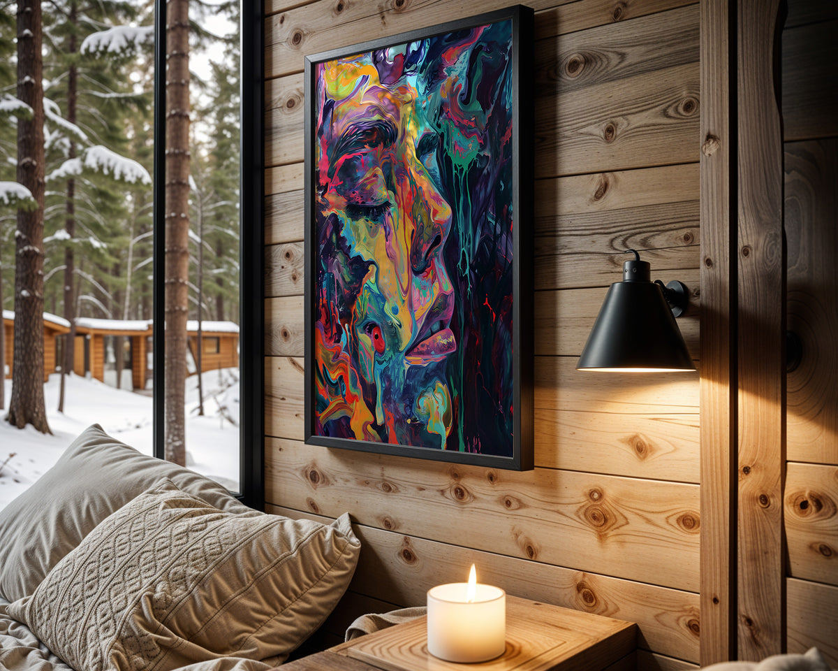 Prism Lovers psychedelic wall art – cabin room view