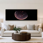 Violet Planet Panoramic Wall Art shown in a living room