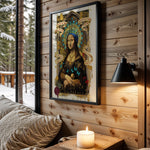 Queen of Fortune wall art in cabin interior