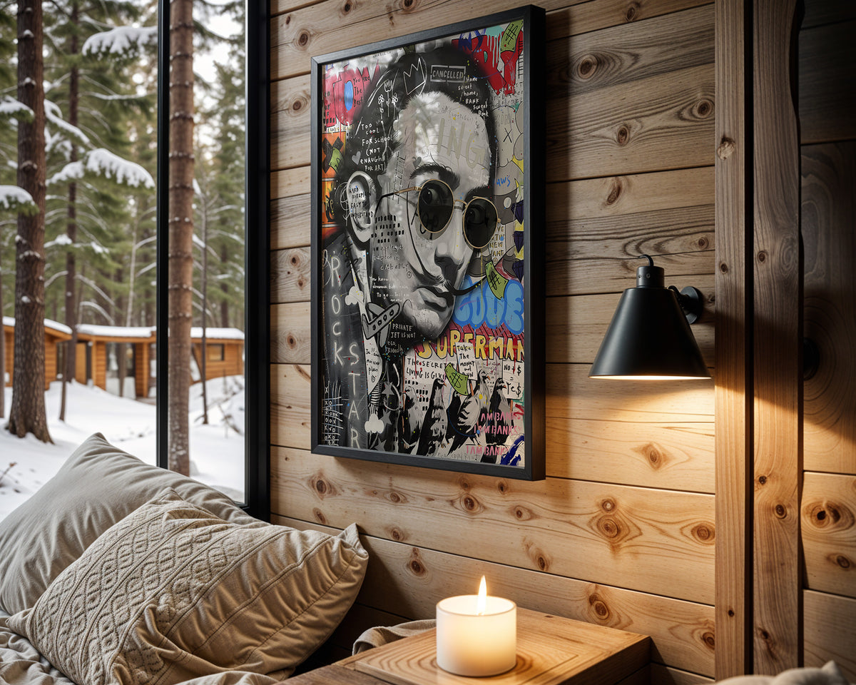 Rebel Genius wall art in cabin interior