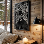 Rebel Static wall art in cabin interior
