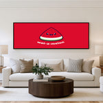 Watermelon Smile Panoramic Wall Art shown in a living room