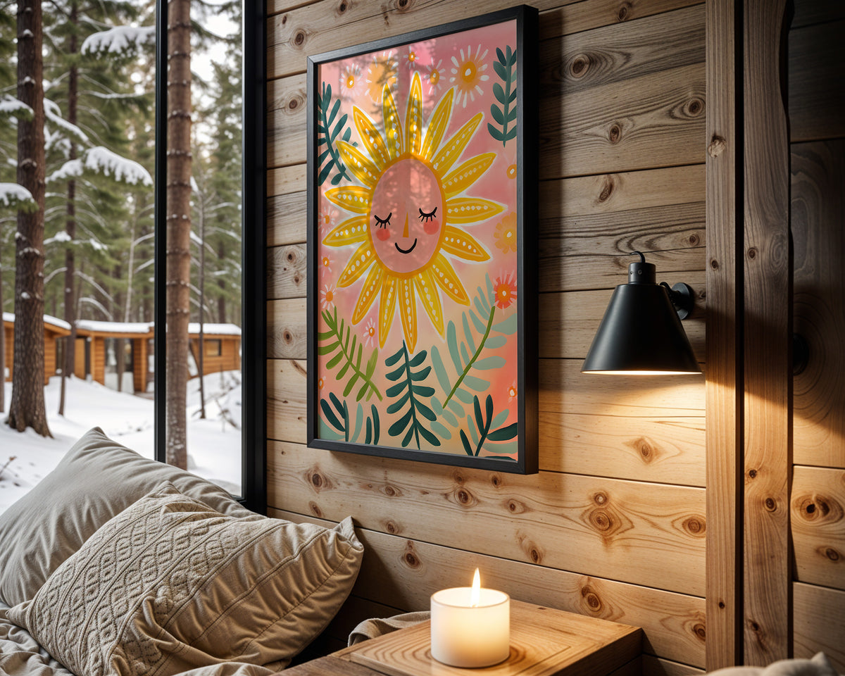 Rising Rays kids nursery wall art – main room view