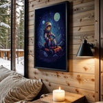 Rocket to the Moon kids nursery wall art – main room view