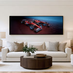 Rush Panoramic Formula 1 Wall Art shown in a living room