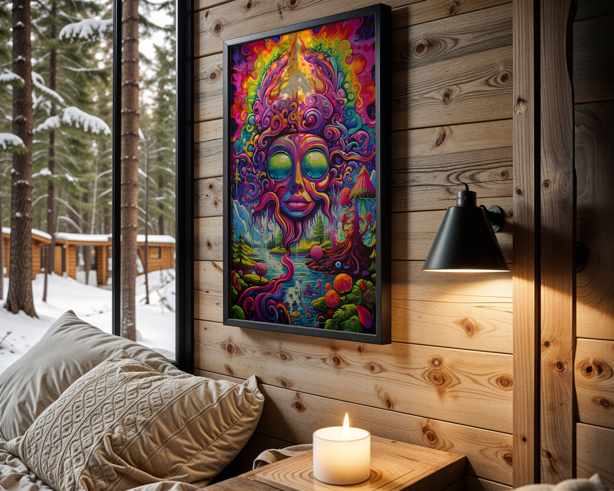 Sacred Spectrum psychedelic wall art – cabin room view