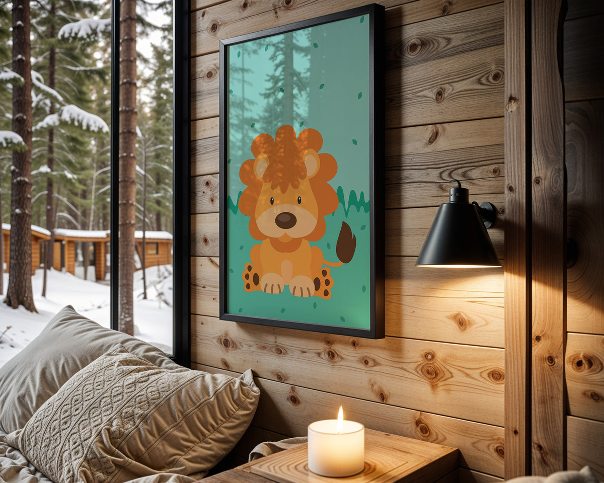 Sleepy Safari kids nursery wall art – main room view