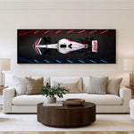 Slipstream Panoramic Formula 1 Wall Art shown in a living room