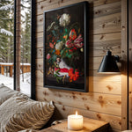 Sneaker Bouquet wall art in cabin interior