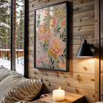 Soft Peony Dreams kids nursery wall art – main room view