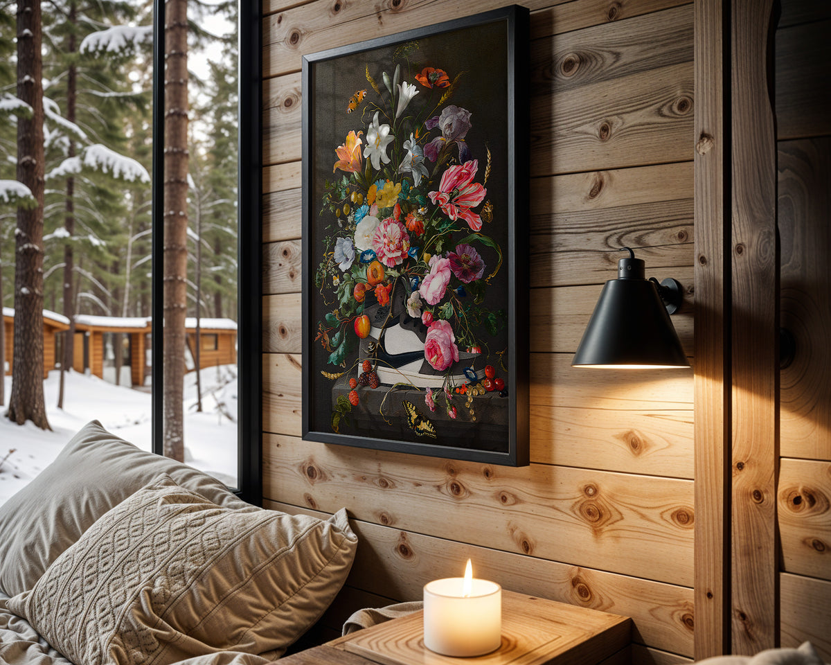 Sole Bouquet wall art in cabin interior