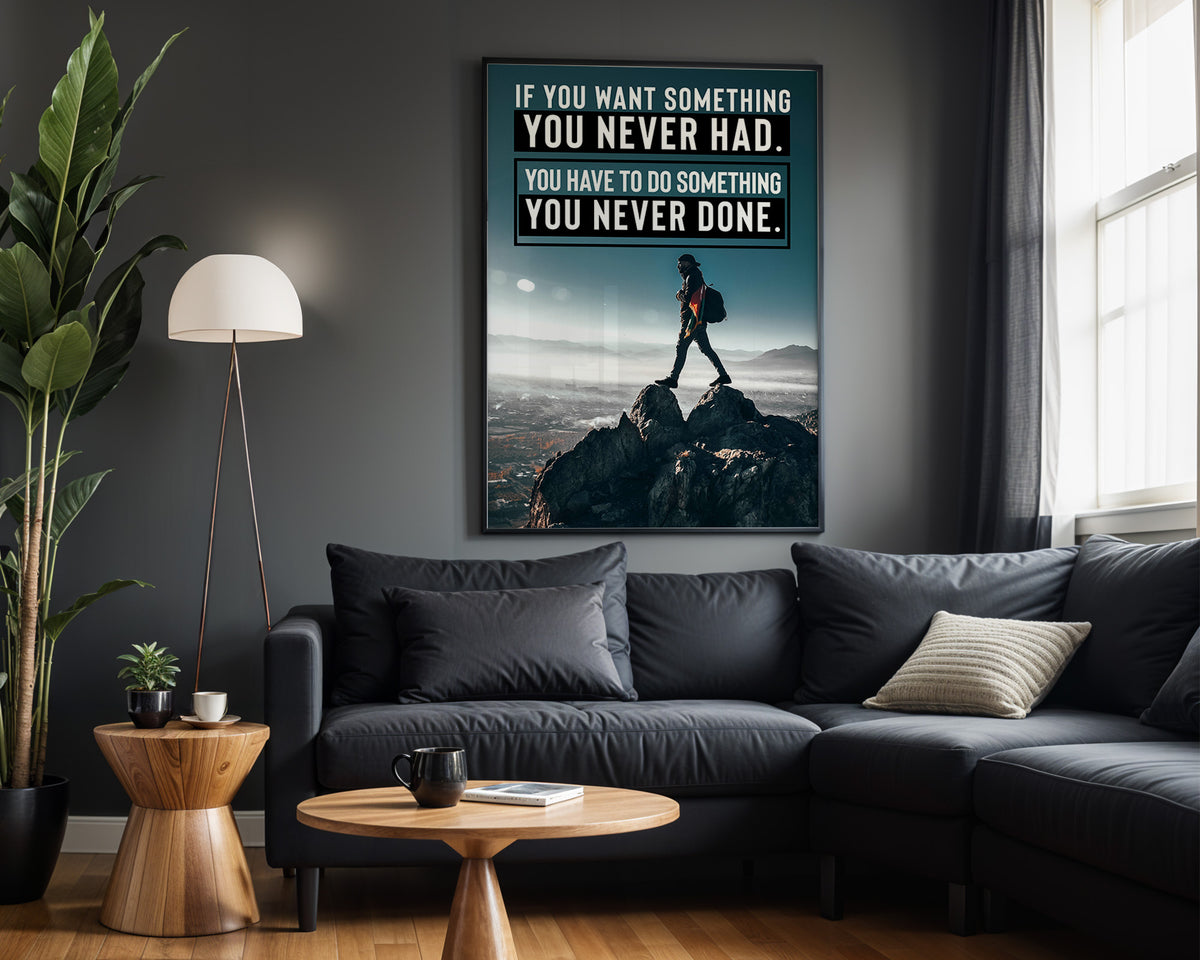 Start Something New motivational wall art – alternate room view