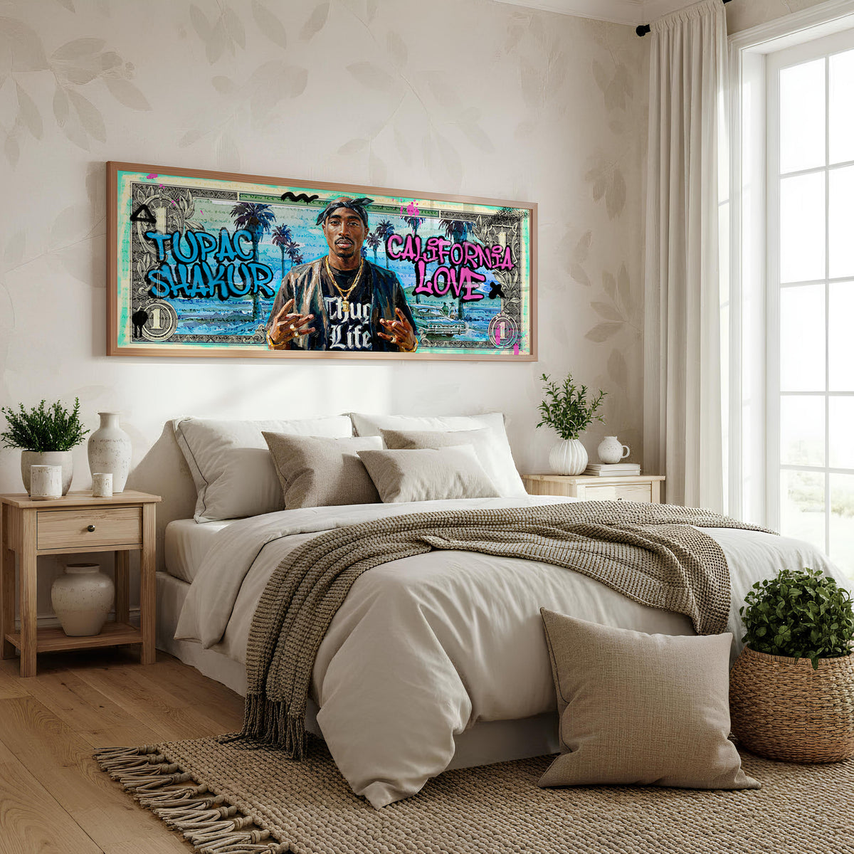 Street Empire Panoramic Wall Art shown in a bedroom