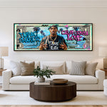 Street Empire Panoramic Wall Art shown in a living room