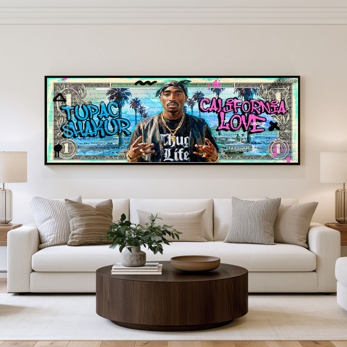Street Empire Panoramic Wall Art shown in a living room