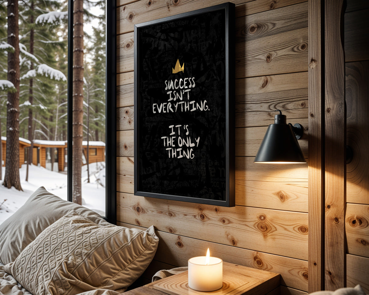 Success Is Everything motivational wall art – main room view