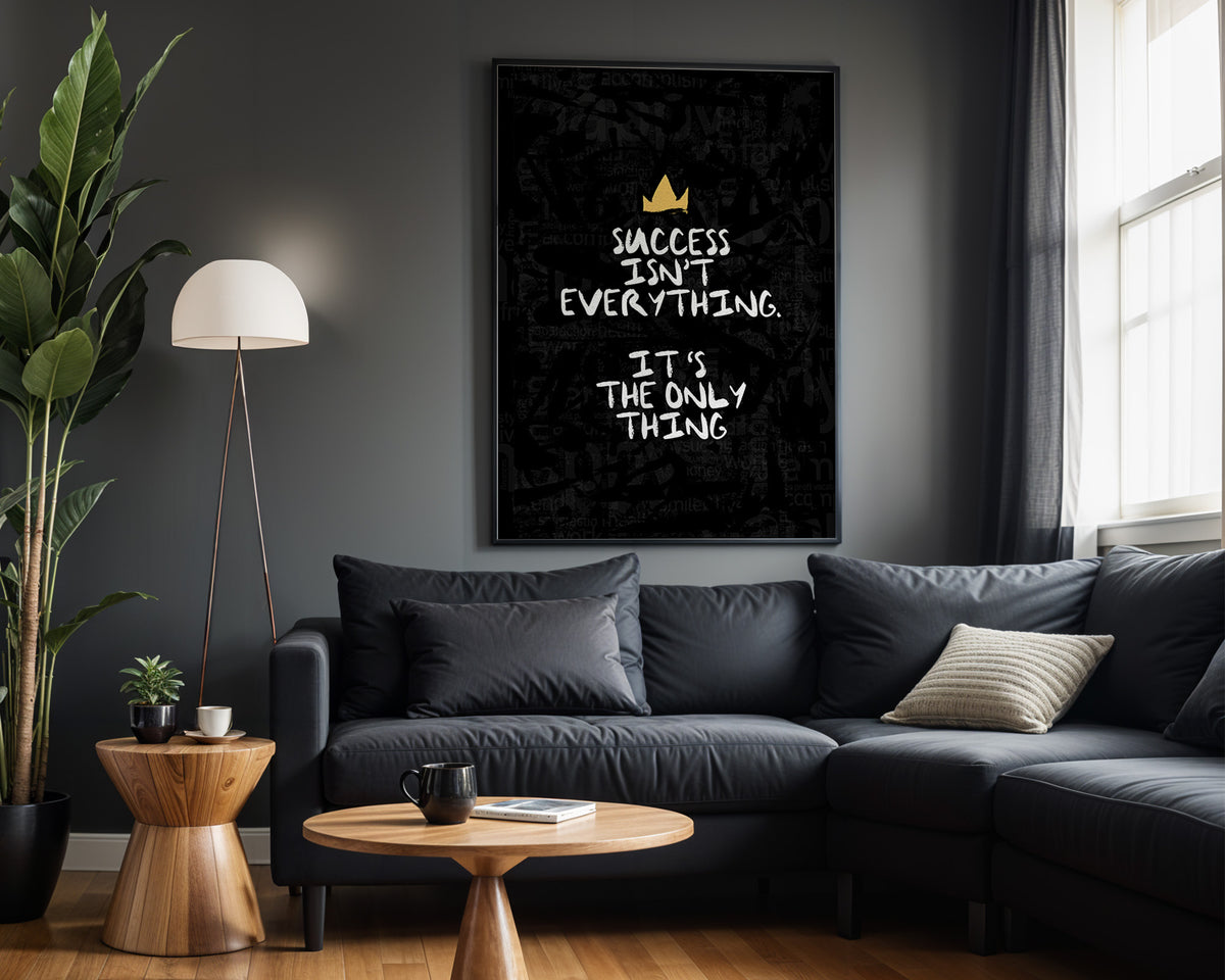 Success Is Everything motivational wall art – alternate room view