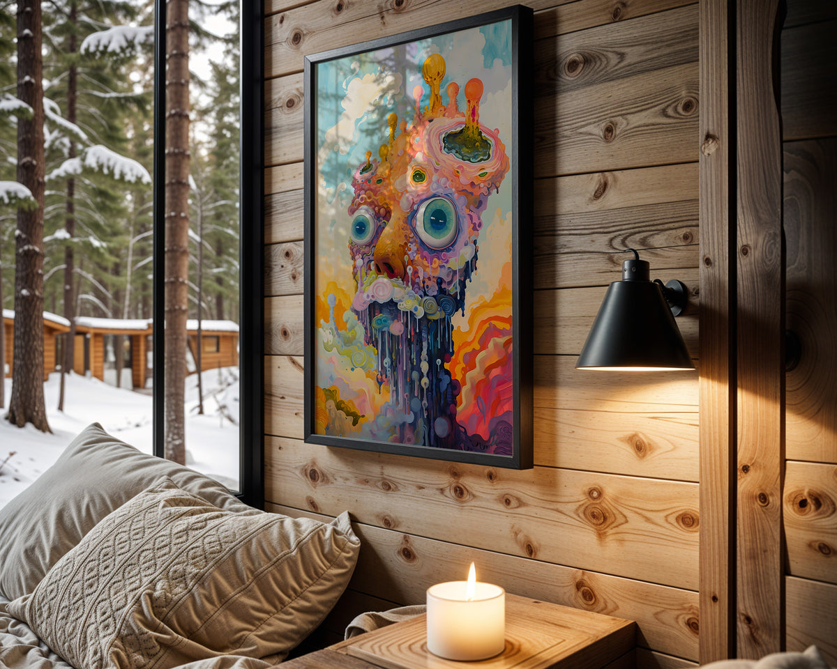 Sugar Rush Rebel psychedelic wall art – cabin room view
