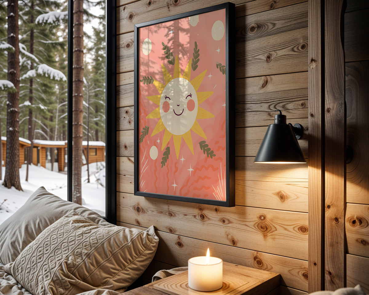 Sunbeam Smile kids nursery wall art – main room view