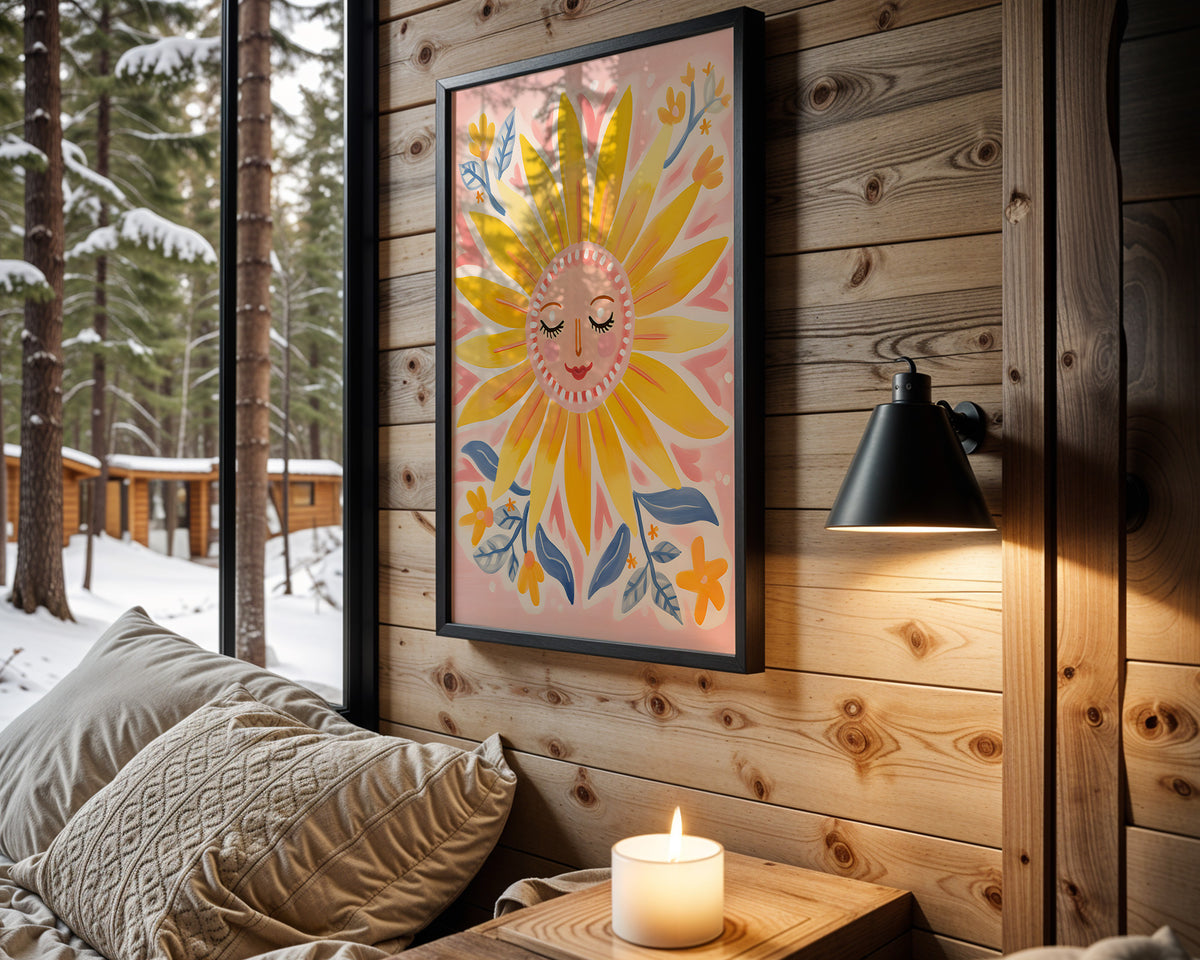 Sunny Day kids nursery wall art – main room view