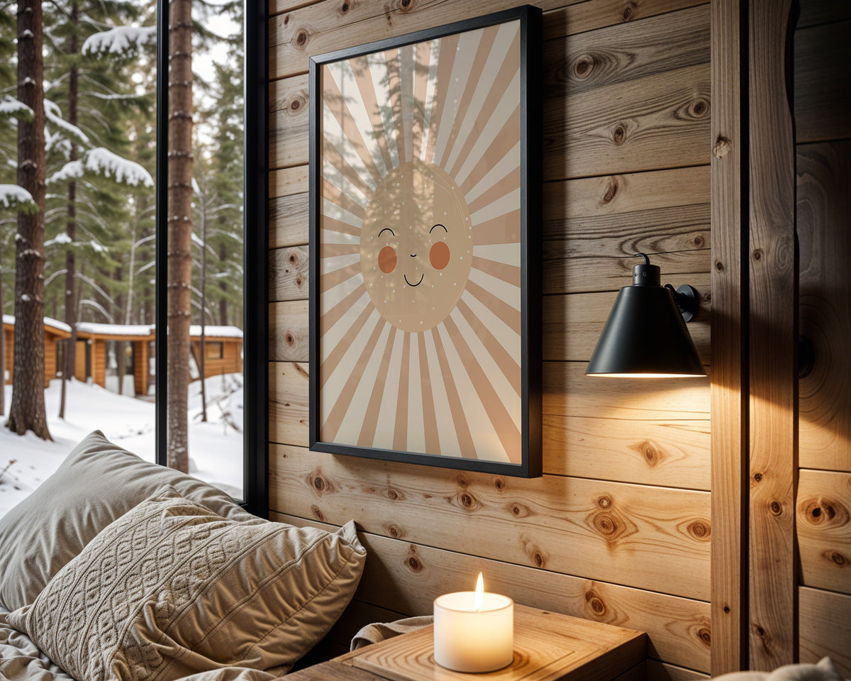 Sunshine Smile kids nursery wall art – main room view
