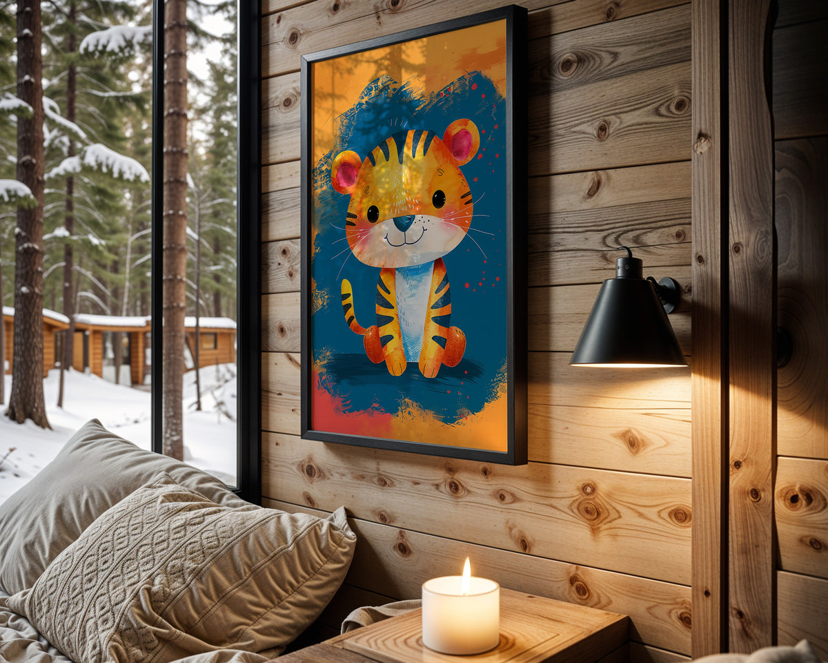 Sunshine Tiger kids nursery wall art – main room view