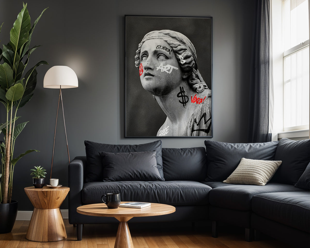 Tagged Muse wall art in modern living room