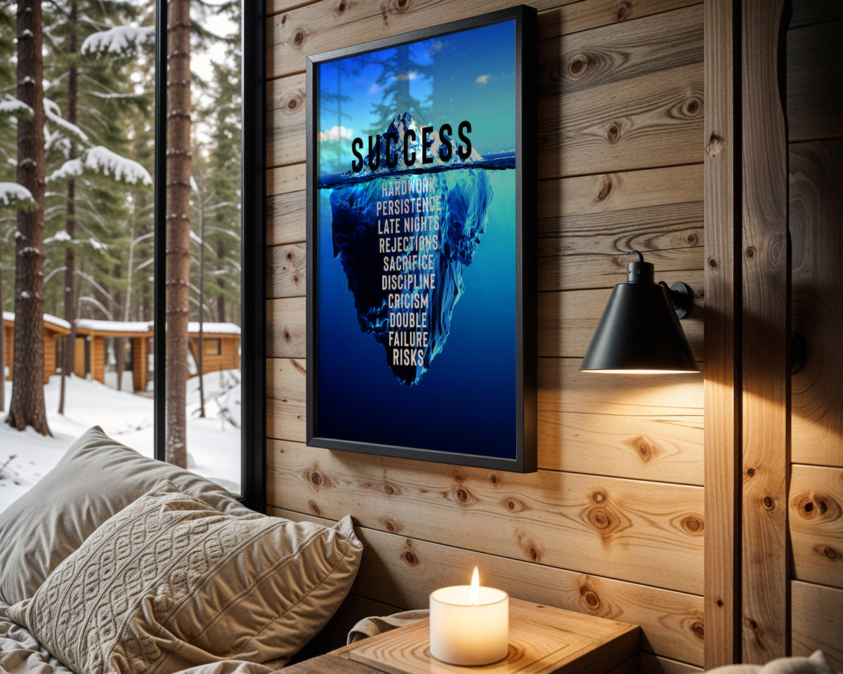 The Success Iceberg motivational wall art – main room view