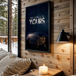The World Is Yours motivational wall art – main room view