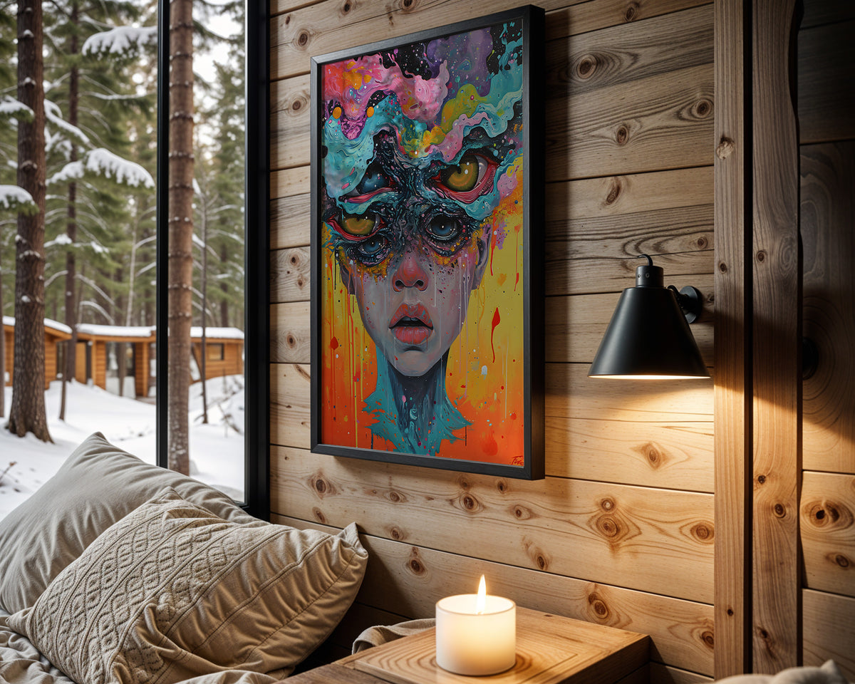 Third Eye Vision psychedelic wall art – cabin room view