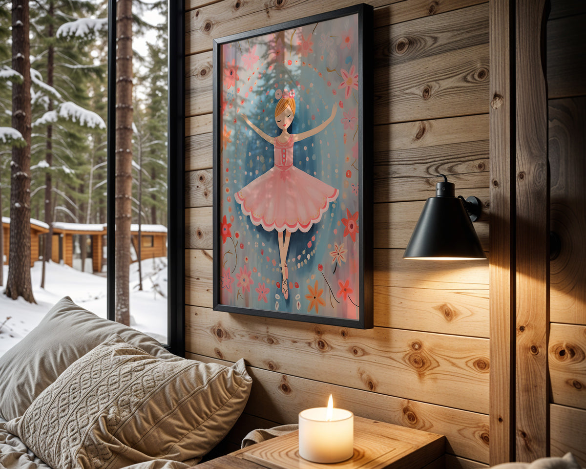 Tiny Folk Ballerina kids nursery wall art – main room view