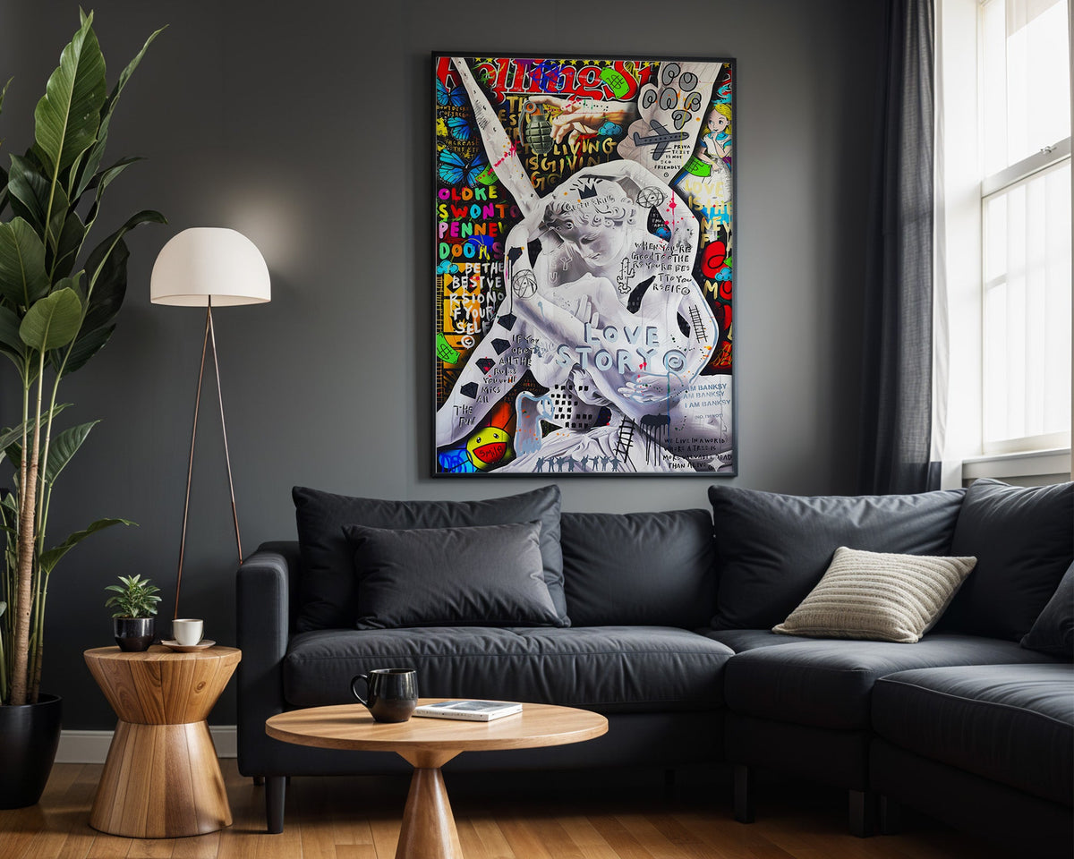 Love Is Art wall art in modern living room