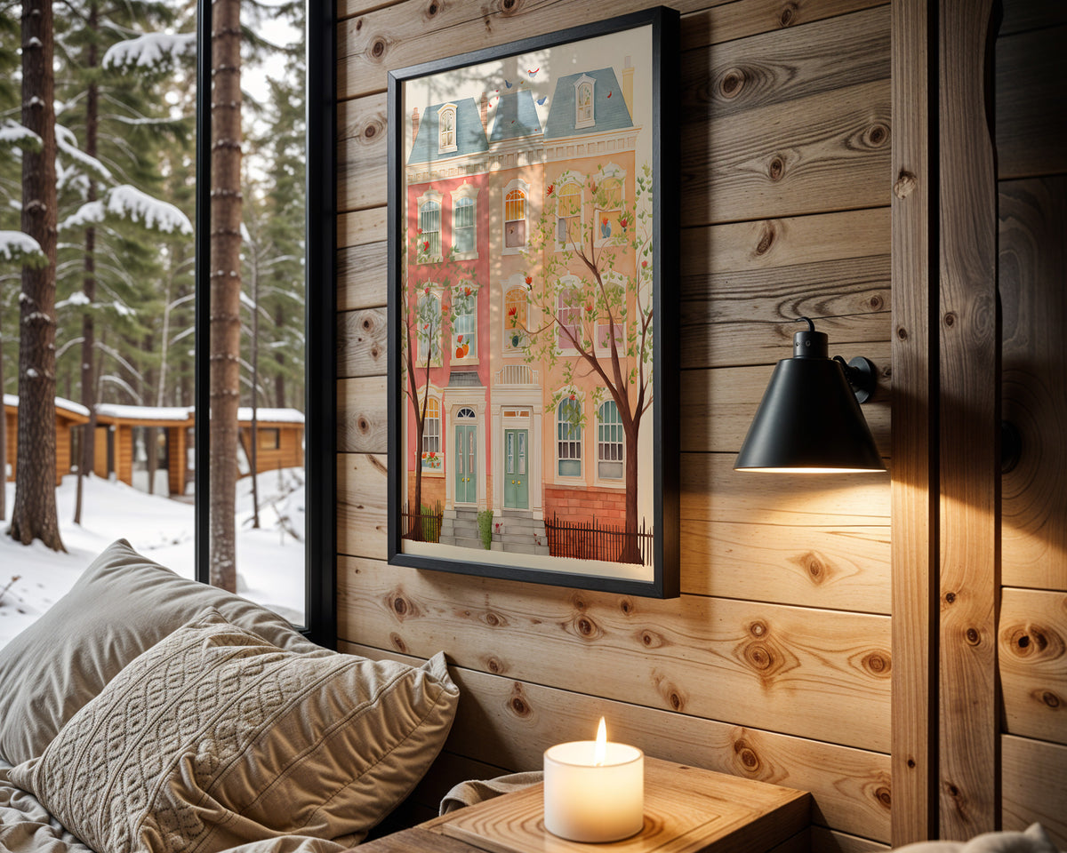 Townhouse Dreams kids nursery wall art – main room view