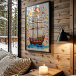 Treasure Island Adventure kids nursery wall art – main room view