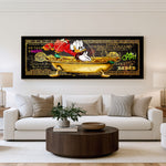 Treasure Rush panoramic wall art shown in a living room
