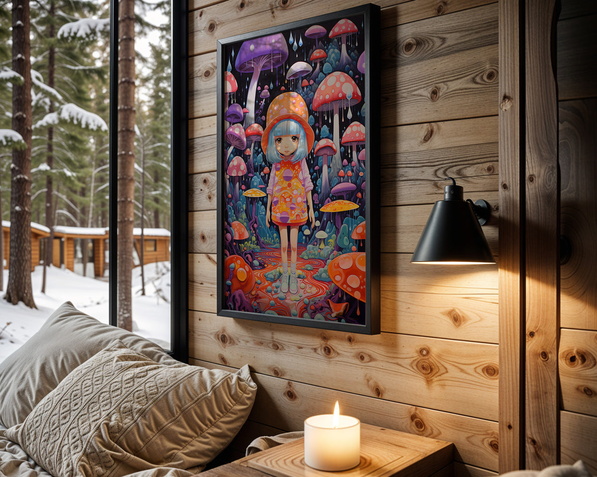 Twin Trip psychedelic wall art – cabin room view