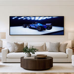 Undercut Panoramic Formula 1 Wall Art shown in a living room