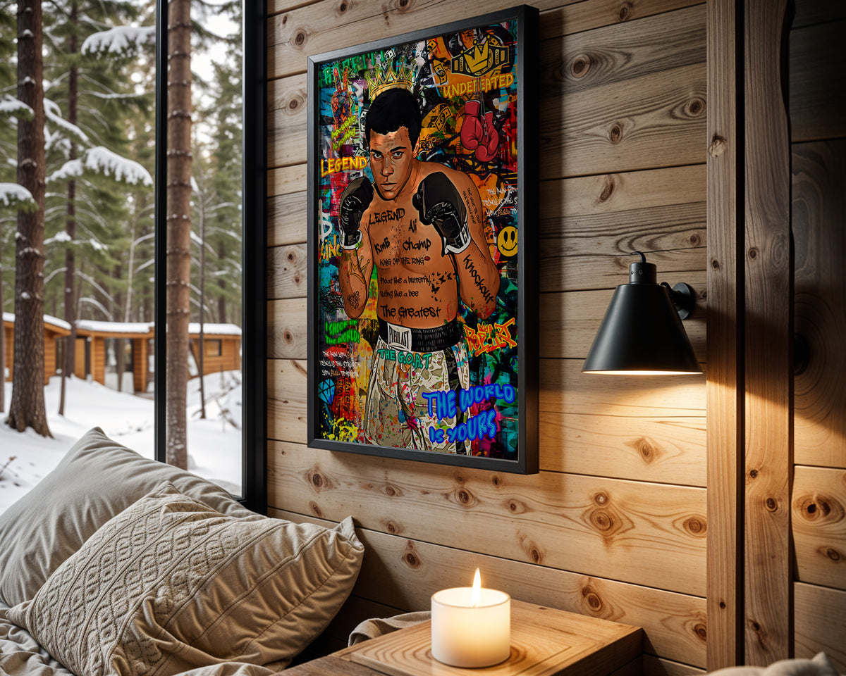 Undisputed Legacy wall art in cabin interior