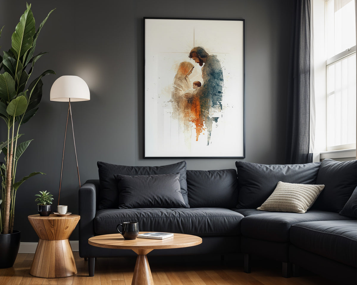 Drifting Form wall art – framed room view