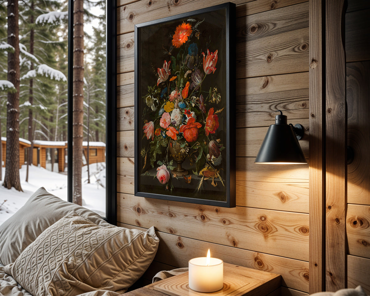Midnight Dutch Blooms wall art – main view