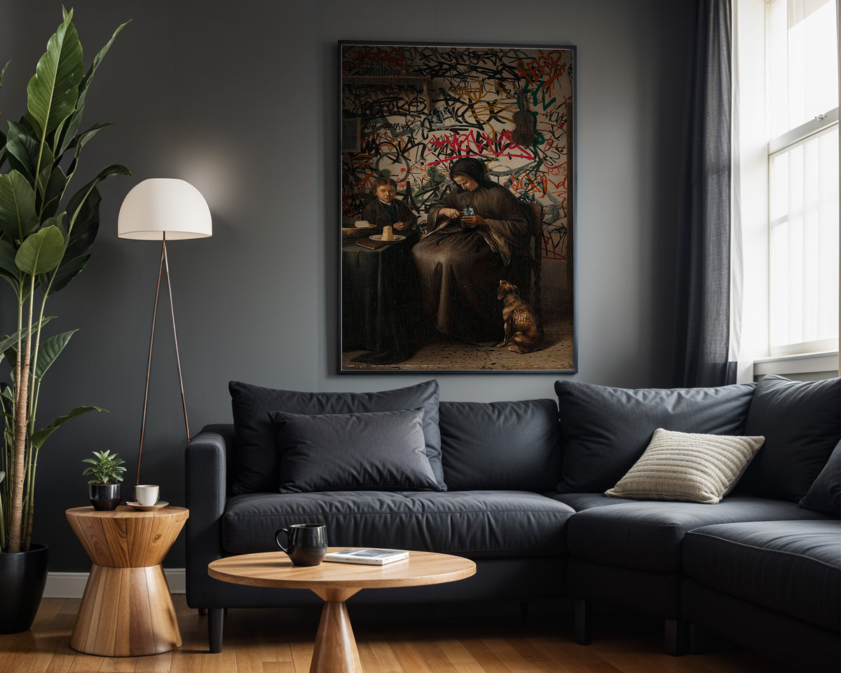 Museum Rebellion wall art – framed room view