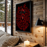Crimson Sacred Bloom wall art – main view