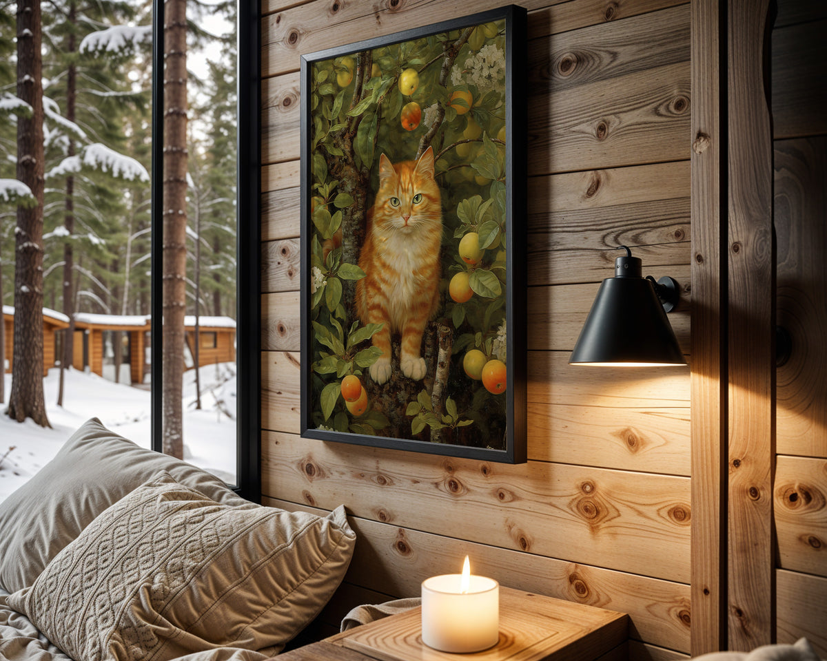 Citrus Garden Cat wall art – main view
