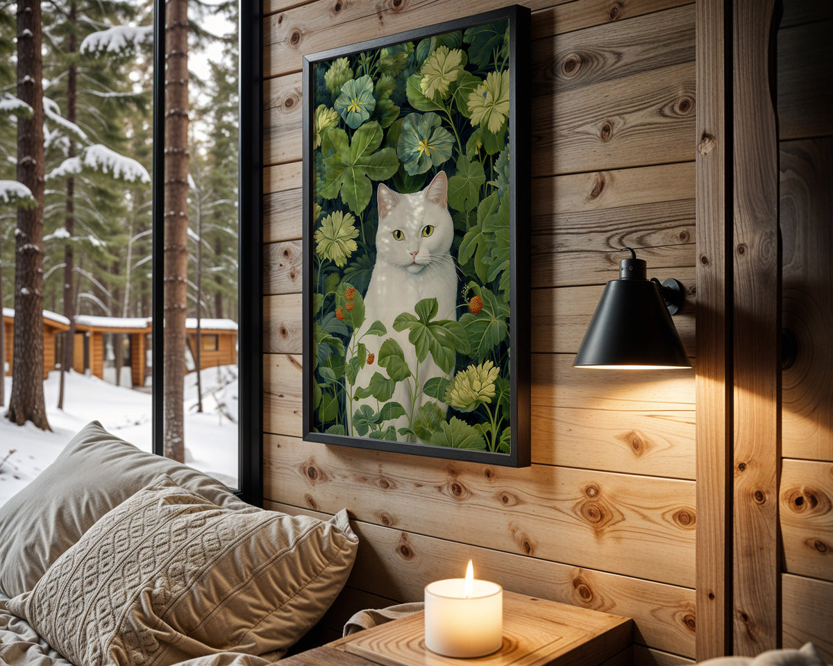 White Cat Garden wall art – main view