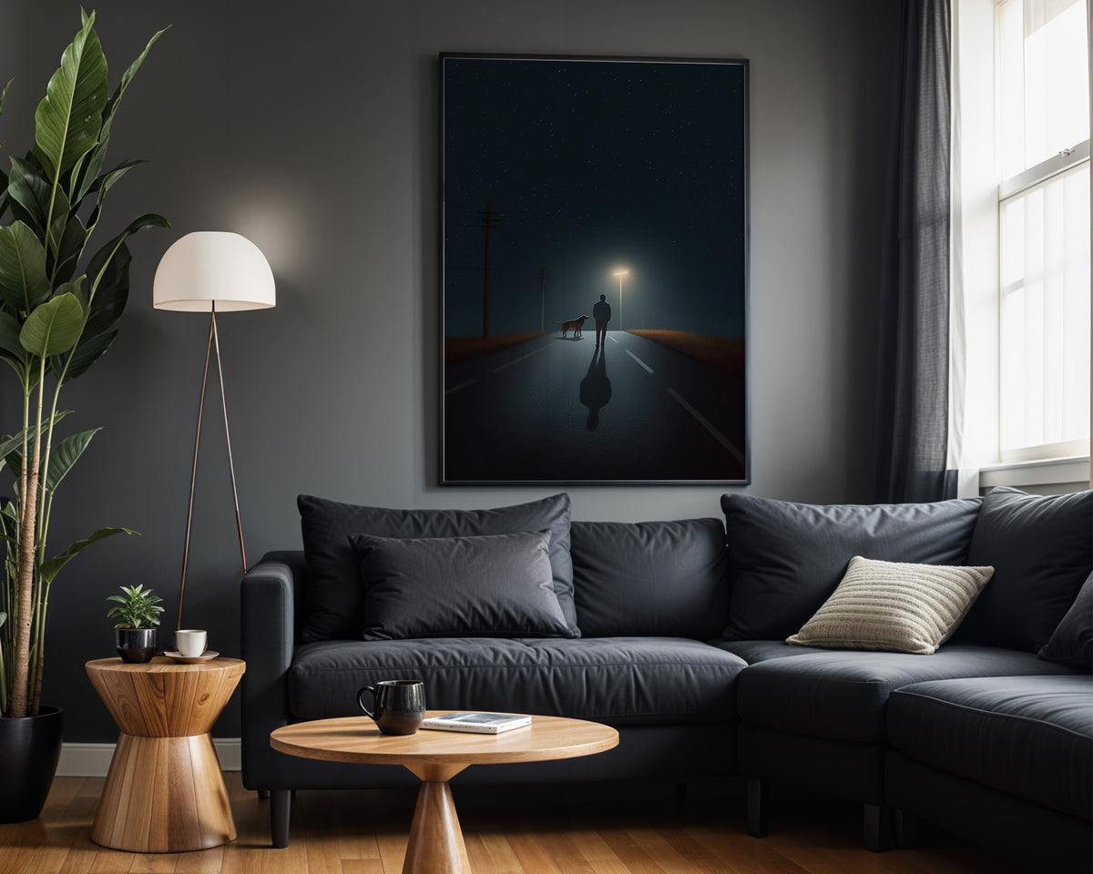 Light at the Horizon wall art – framed room view