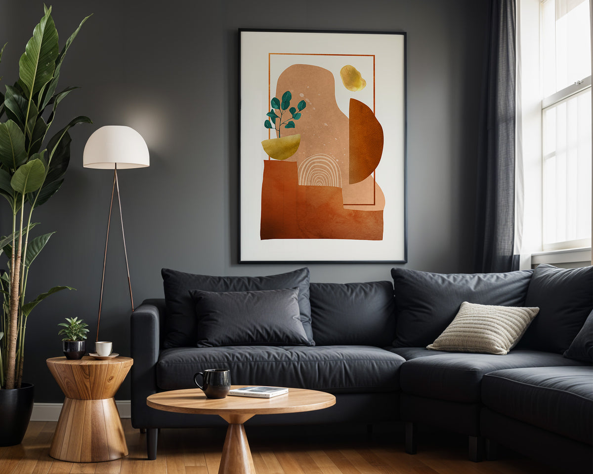 Botanical Balance III wall art – framed room view