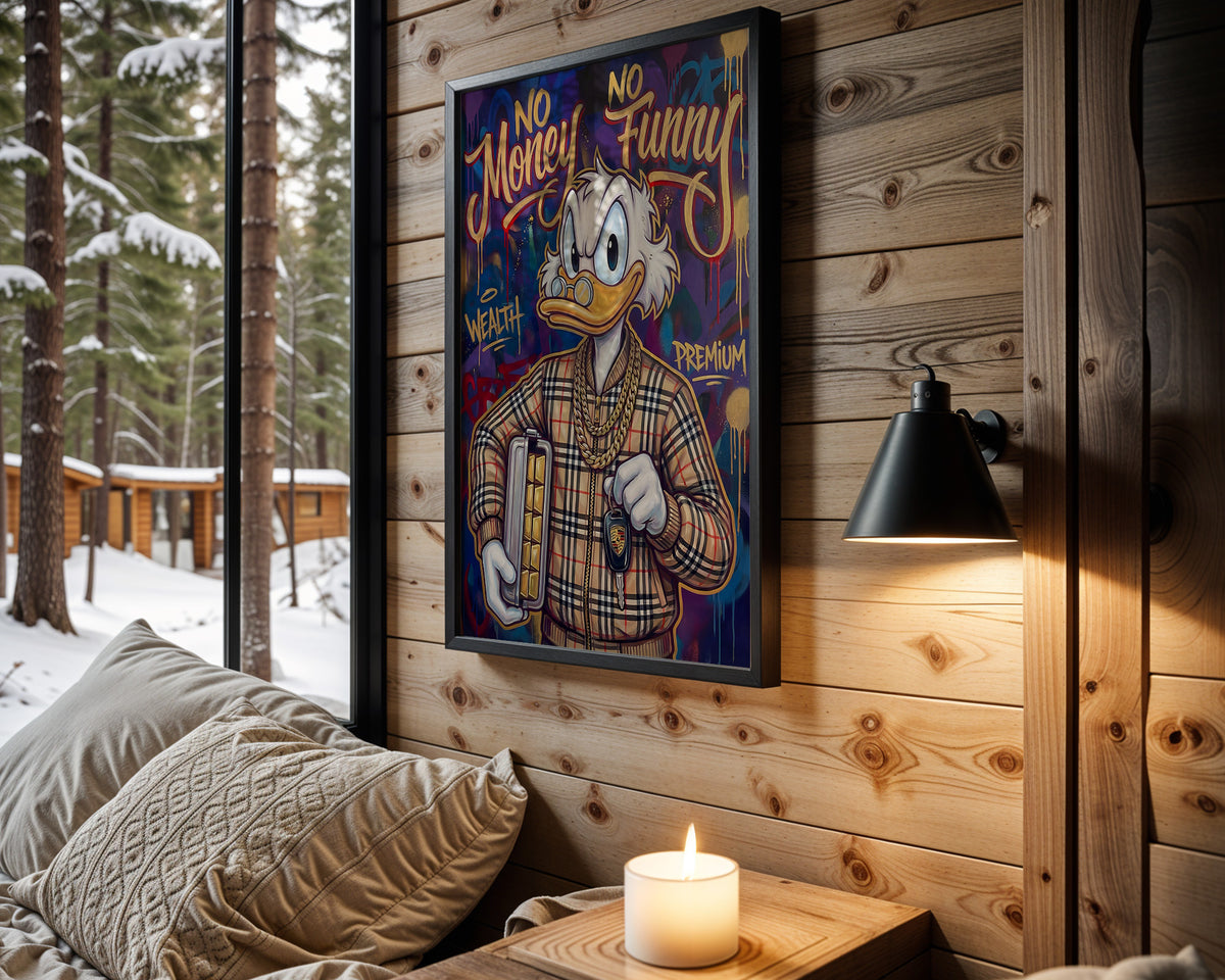 Donald No Money No Funny wall art – main view
